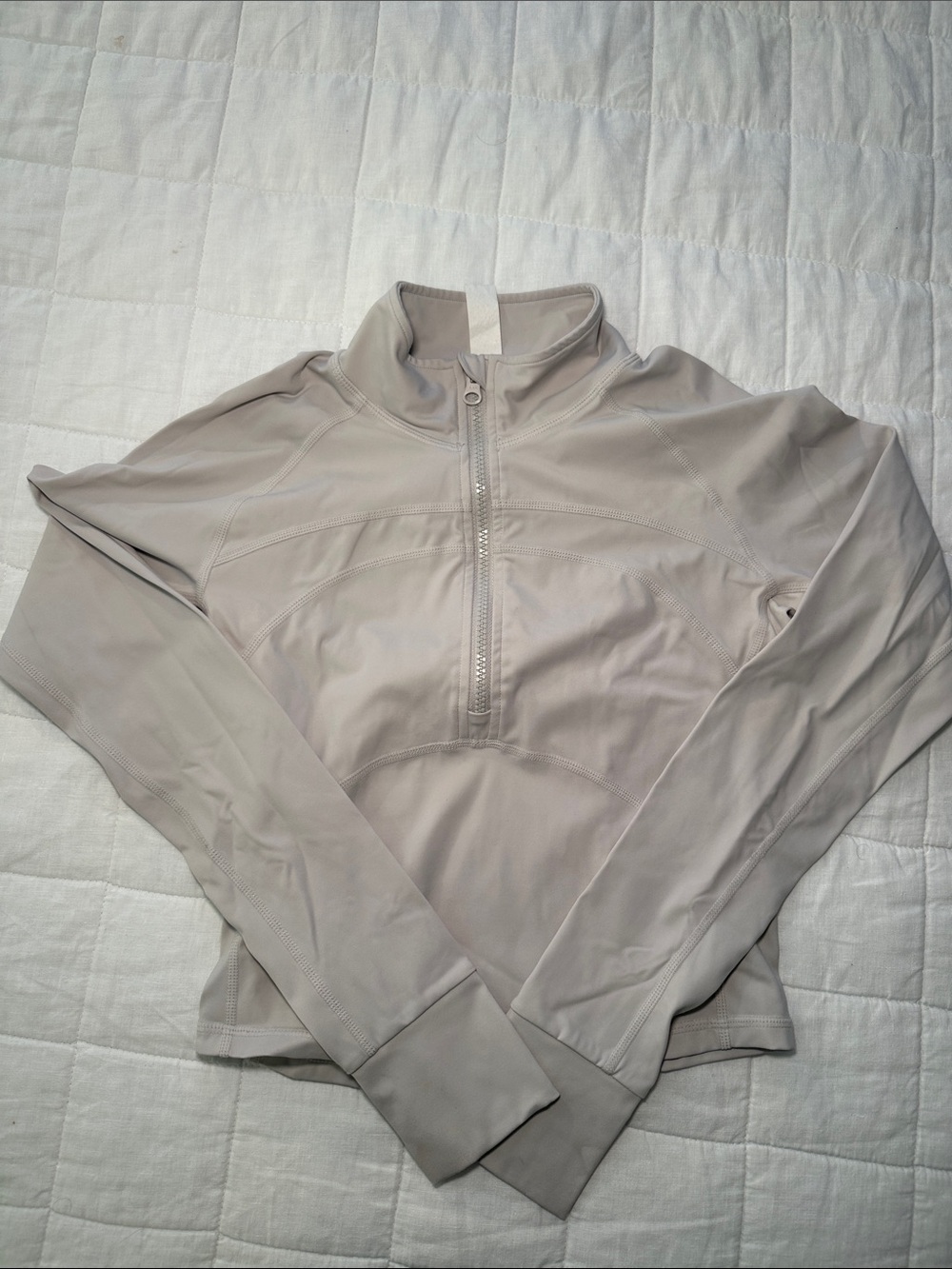 Amazon Women's Half-Zip Utility Jacket in Light Beige